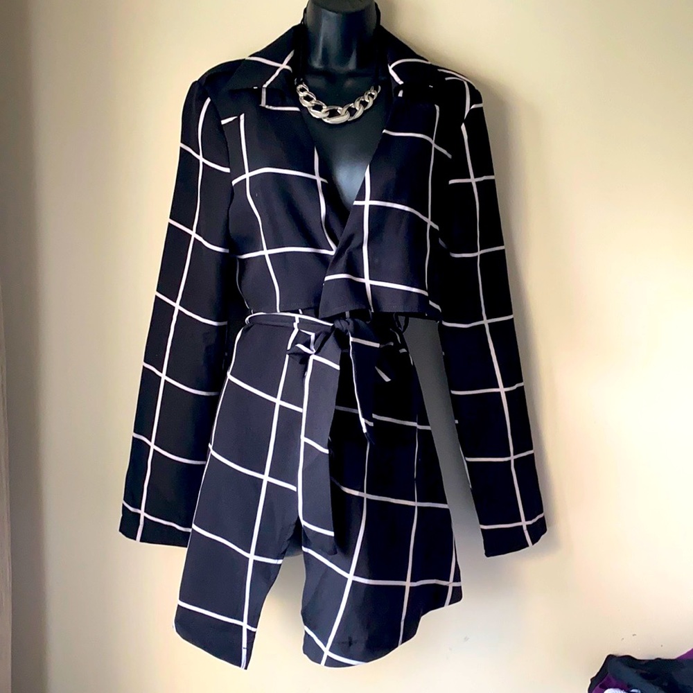 ‼️SOLD‼️Plaid Belted Jacket
